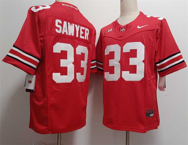 Mens Ohio State Buckeyes #33 Jack Sawyer Red 2025 F.U.S.E. Limited Stitched Jersey